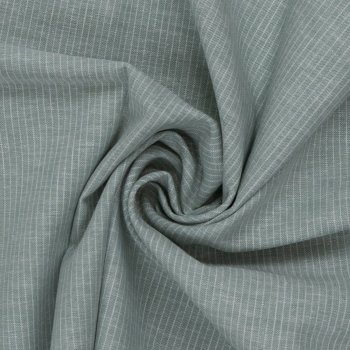 Leinen- Baumwoll Mischgewebe "Paul" mint meliert gestreift